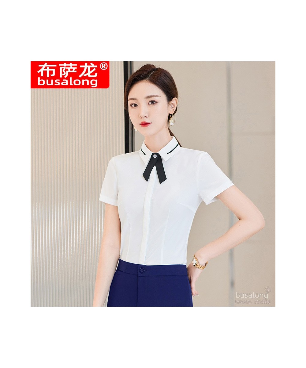 Summer 2023 Short Sleeve Business Shirt Women's Business Suit Slim-Fitting Iron-Free Work Clothes plus Size Business Formal $...