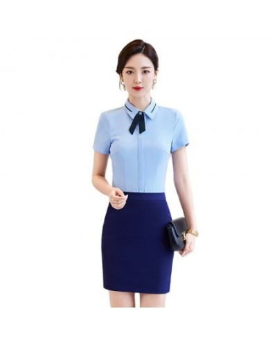 Summer 2023 Short Sleeve Business Shirt Women's Business Suit Slim-Fitting Iron-Free Work Clothes plus Size Business Formal $...