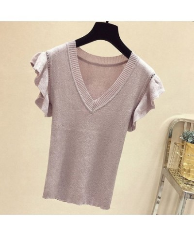 shiny lurex summer sweater women butterfly sleeve pullover women basic sweater women 2022 korean glitter knit top female $33....