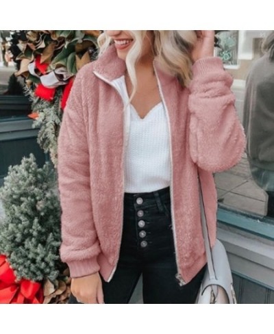 Fashion Zipper Lapel Sweatshirt Polar Fleece Coat Women Winter Warm Soft Coat Thick Plush Coat Top Ladies $49.37 - Jackets & ...