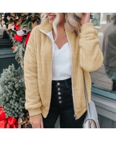 Fashion Zipper Lapel Sweatshirt Polar Fleece Coat Women Winter Warm Soft Coat Thick Plush Coat Top Ladies $49.37 - Jackets & ...