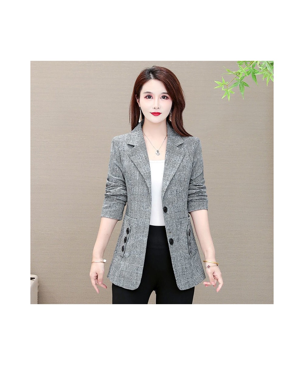 Spring Autumn Plaid Blazer Fashion Elegant High Street Long Sleeve Temperament Comfortable Casual Chic Business Blazer $48.07...