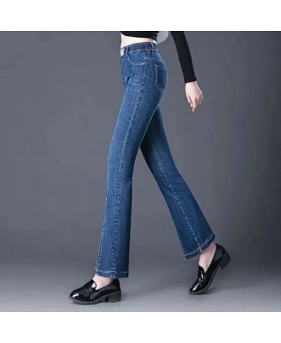 Fashion Elastic High Waist Flare Jeans Women Design Slit Slim Stretch Vaqueros Casual Denim Capris 2023 Ankle Bell Bottoms $4...