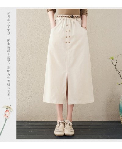 2022 High Waist Spring Skirts Button Open Slit Sashes Slim Office Lady Work Midi Skirts Women Autumn Casual Skirts $41.69 - S...