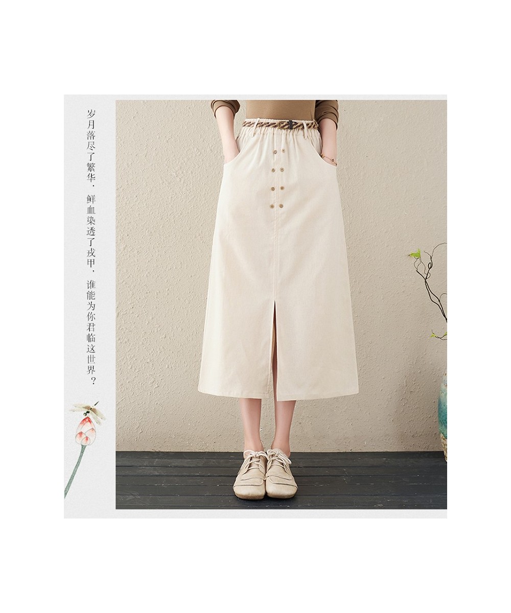 2022 High Waist Spring Skirts Button Open Slit Sashes Slim Office Lady Work Midi Skirts Women Autumn Casual Skirts $41.69 - S...