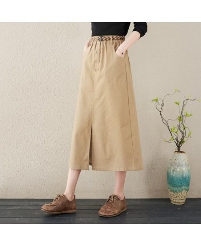 2022 High Waist Spring Skirts Button Open Slit Sashes Slim Office Lady Work Midi Skirts Women Autumn Casual Skirts $41.69 - S...