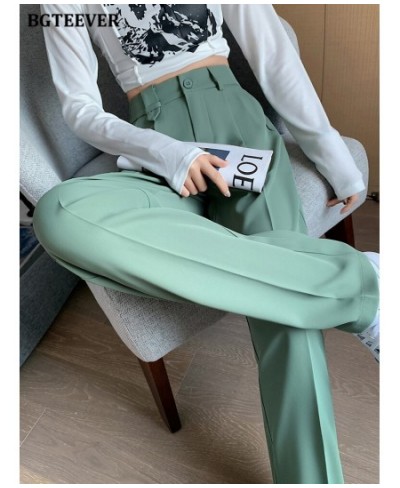 Casual Chic Loose Female Solid Suit Pants 2022 Spring Summer Pantalon High Waist Pockets Women Wide Leg Trousers $53.03 - Pan...