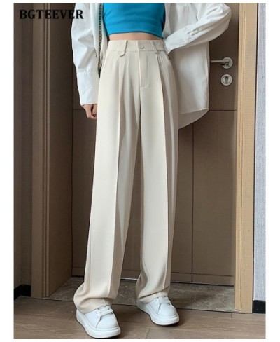 Casual Chic Loose Female Solid Suit Pants 2022 Spring Summer Pantalon High Waist Pockets Women Wide Leg Trousers $53.03 - Pan...