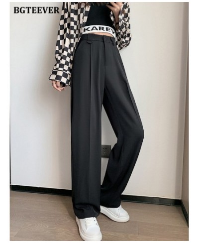 Casual Chic Loose Female Solid Suit Pants 2022 Spring Summer Pantalon High Waist Pockets Women Wide Leg Trousers $53.03 - Pan...