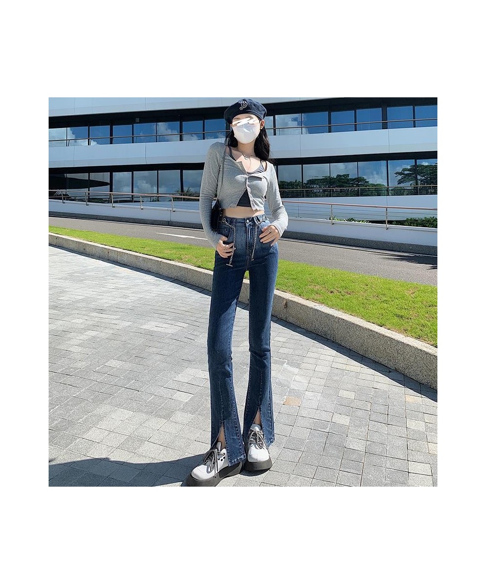 2023 Spring Autumn New American Womens bell-bottom Jean Pants Trousers Women bell-bottoms Female Flared Jeans Strech Slim Spl...