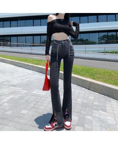 2023 Spring Autumn New American Womens bell-bottom Jean Pants Trousers Women bell-bottoms Female Flared Jeans Strech Slim Spl...