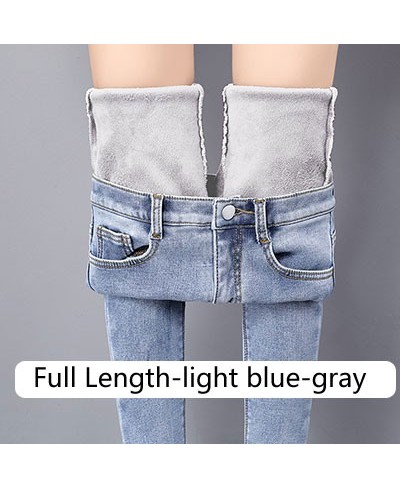 New Women's Jeans with High Waist Skinny Denim Trousers Winter Thick Warm Fleece Jeans Regular Fit Women Fleece Denim Jeans $...