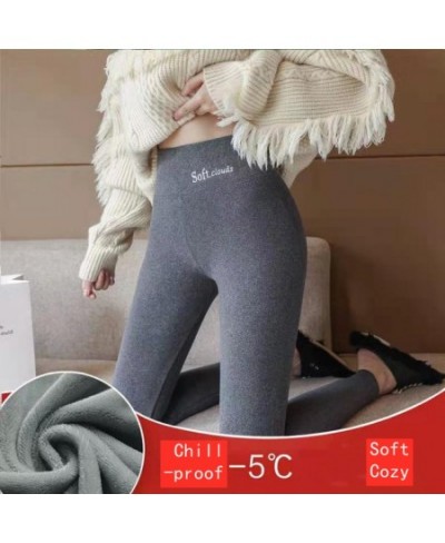 Winter Women's Thicken Lambwool Leggings Fleece Lined Ankle-length Pants Casual Warm Leggings Trousers Hight Waist Pantalon N...