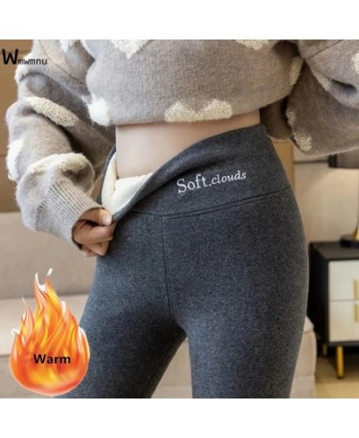 Winter Women's Thicken Lambwool Leggings Fleece Lined Ankle-length Pants Casual Warm Leggings Trousers Hight Waist Pantalon N...