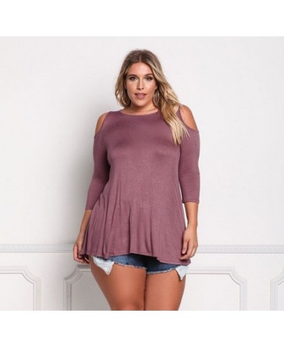 Women Spring Summer Knitted Off Shoulder T-shirt Solid Street Sexy Casual Blouse Tee Shirt Plus Size Ladies Tunic Peplum Tops...