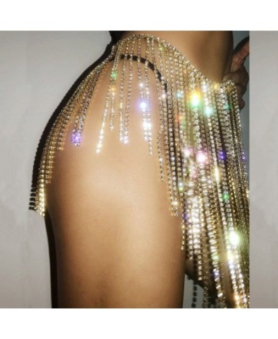 Y2k Glitter Full Rhinestone Tassel Mini Skirts For Women Fashion Rave Clubwear Party Shiny Body Chain Jewelry Skirt Accessori...