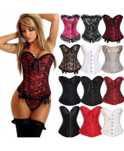 Women Sexy Corsets Lingerie Bustiers Steampunk Corset Top Waist Gothic Clothing Corselet Brocade Zip Steel Boned $37.20 - Und...