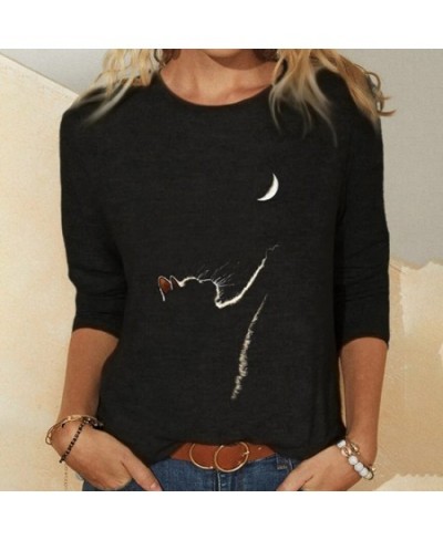 Women Clothes Spring Autumn Casual Pullovers Women's Clothing Funny Cute Cat 3D Print Long Sleeve T-Shirts Ladies Fashion Top...