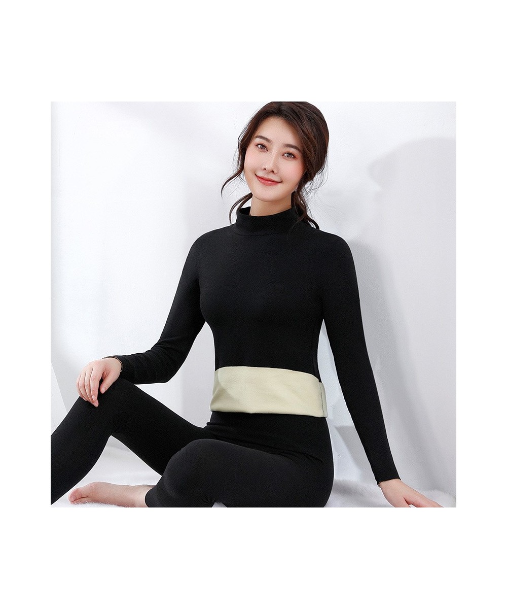 Women's Seamless Thermal Underwear Winter Pajamas Clothes Thick Double Layer Warm Thermo Lingerie 2 Pieces Turtleneck Long $7...