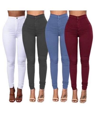 4XL Womens Fashion Solid Leggings Sexy Fitness High Waist Legging Pencil Trousers female trousers White Black Blue Pants $25....