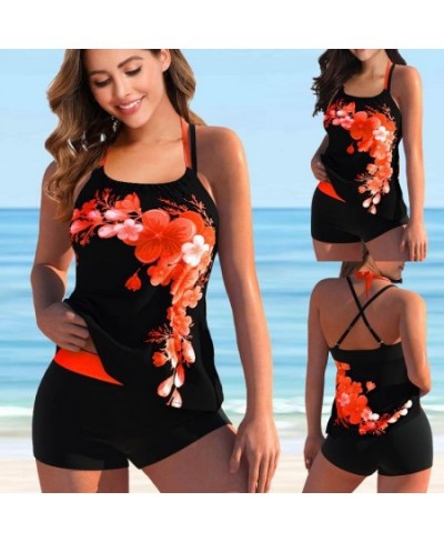 New 2022 Women Flower Print Tankini Swimwear Swimsuit Female Print Bikini Set Summer Plus Size Monokini Bathing Suit Beach We...