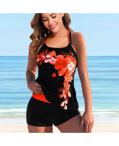 New 2022 Women Flower Print Tankini Swimwear Swimsuit Female Print Bikini Set Summer Plus Size Monokini Bathing Suit Beach We...