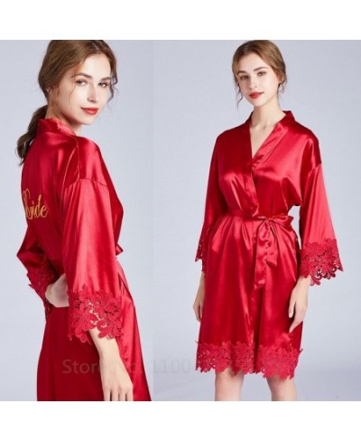 Sexy Women Home Dressing Gown Intimate Lingerie Lace Bride Wedding Robe Set Nightwear Casual Sleepwear Kimono Bathrobe Gown $...