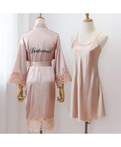 Sexy Women Home Dressing Gown Intimate Lingerie Lace Bride Wedding Robe Set Nightwear Casual Sleepwear Kimono Bathrobe Gown $...