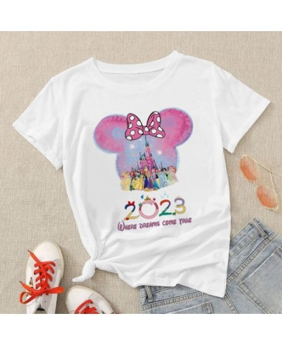 Family Vacation T Shirt Women 2023 Mickey and Friends Print Fashion Clothes Basic Tops Summer Travel T-shirts $20.84 - Tops &...