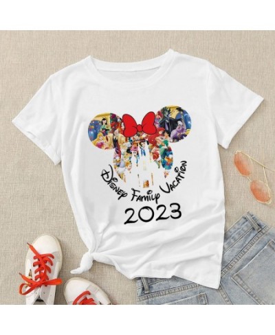 Family Vacation T Shirt Women 2023 Mickey and Friends Print Fashion Clothes Basic Tops Summer Travel T-shirts $20.84 - Tops &...