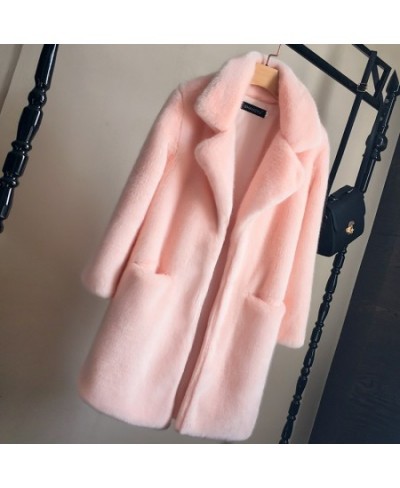 New Faux Mink Fur Coat Women Autumn Winter Thick Warm Fur Jackets Female Fashion Pink White Mink Fur Coats Large Size $65.01 ...