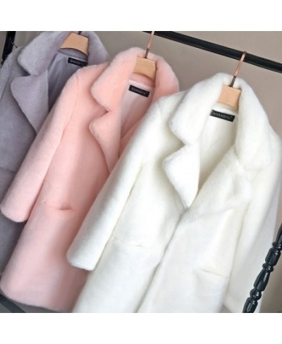 New Faux Mink Fur Coat Women Autumn Winter Thick Warm Fur Jackets Female Fashion Pink White Mink Fur Coats Large Size $65.01 ...