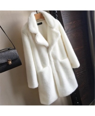 New Faux Mink Fur Coat Women Autumn Winter Thick Warm Fur Jackets Female Fashion Pink White Mink Fur Coats Large Size $65.01 ...