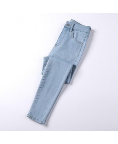 2022 summer new women's high waist slim tight elastic nine-point pencil pants $90.95 - Jeans