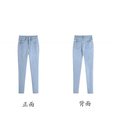 2022 summer new women's high waist slim tight elastic nine-point pencil pants $90.95 - Jeans