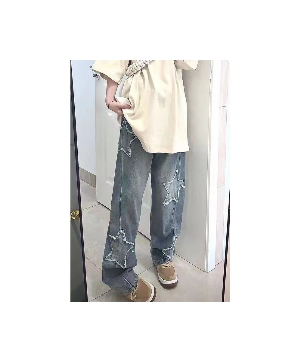 Y2K Emo Women Streetwear Oversized Star Pattern Straight Trousers Baggy Jeans Fairy Grunge Hip Hop Denim Pants Korean Clothes...