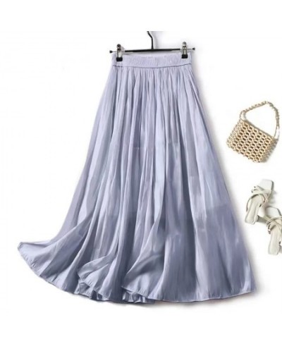 Solid Casual Chic Elastic High Waist Loose A-line Women's Skirt Korean Fashion Mid-Calf Skirts For Women Spring Summer 2023 $...