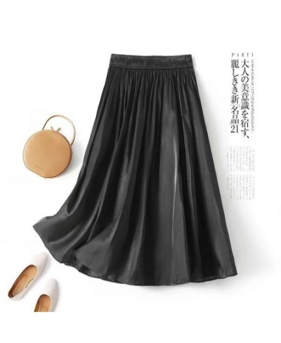 Solid Casual Chic Elastic High Waist Loose A-line Women's Skirt Korean Fashion Mid-Calf Skirts For Women Spring Summer 2023 $...