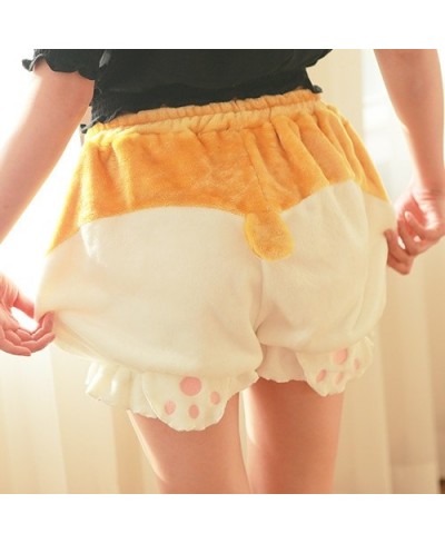 Cute Lolita Kawaii Women Sleeping Bottoms Fleece Shorts Corgi Butt Harajuku Pumpkin Bloomers Elastic Waist Girls Pajamas $33....