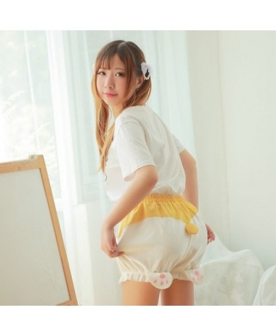 Cute Lolita Kawaii Women Sleeping Bottoms Fleece Shorts Corgi Butt Harajuku Pumpkin Bloomers Elastic Waist Girls Pajamas $33....