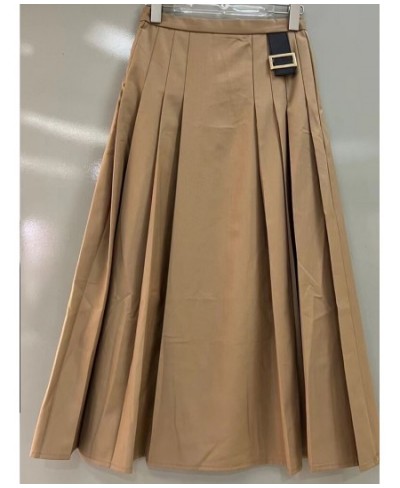 In spring and summer of 2023 the new solid color pleated skirt with high waist and long A-line skirt is fashionable and versa...