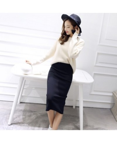 2023 Spring Summer Bodycon Skirts Women Faldas Split Skirt Midi Slim Saias Pencil Skirts For Women Female Knitted Skirt Women...