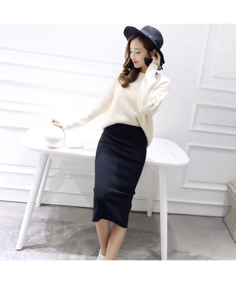 2023 Spring Summer Bodycon Skirts Women Faldas Split Skirt Midi Slim Saias Pencil Skirts For Women Female Knitted Skirt Women...