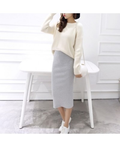 2023 Spring Summer Bodycon Skirts Women Faldas Split Skirt Midi Slim Saias Pencil Skirts For Women Female Knitted Skirt Women...