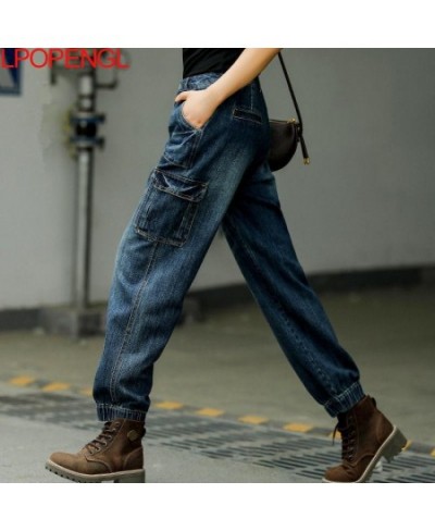 Spring And Summer Ladies Retro Harajuku Harlan Jeans 2022 New Casual Fashion Loose Wild Stitching Trousers Street Style $57.9...