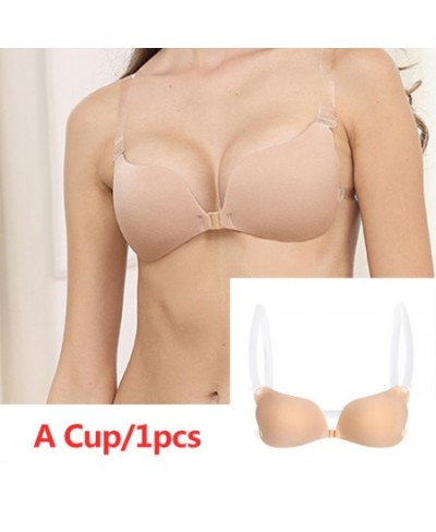 Arherigele Nipple Cover Invisible Bra Lingerie Women Push Up Silicone Wedding Sticky Reusable Transparent Straps Backless $18...