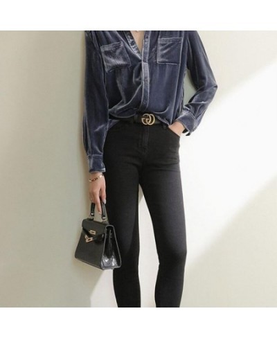 Fashion Lapel Button Spliced Pockets Korean Shirt Women Clothing 2022 Autumn New All-match Casual Tops Loose Korean Blouse $3...