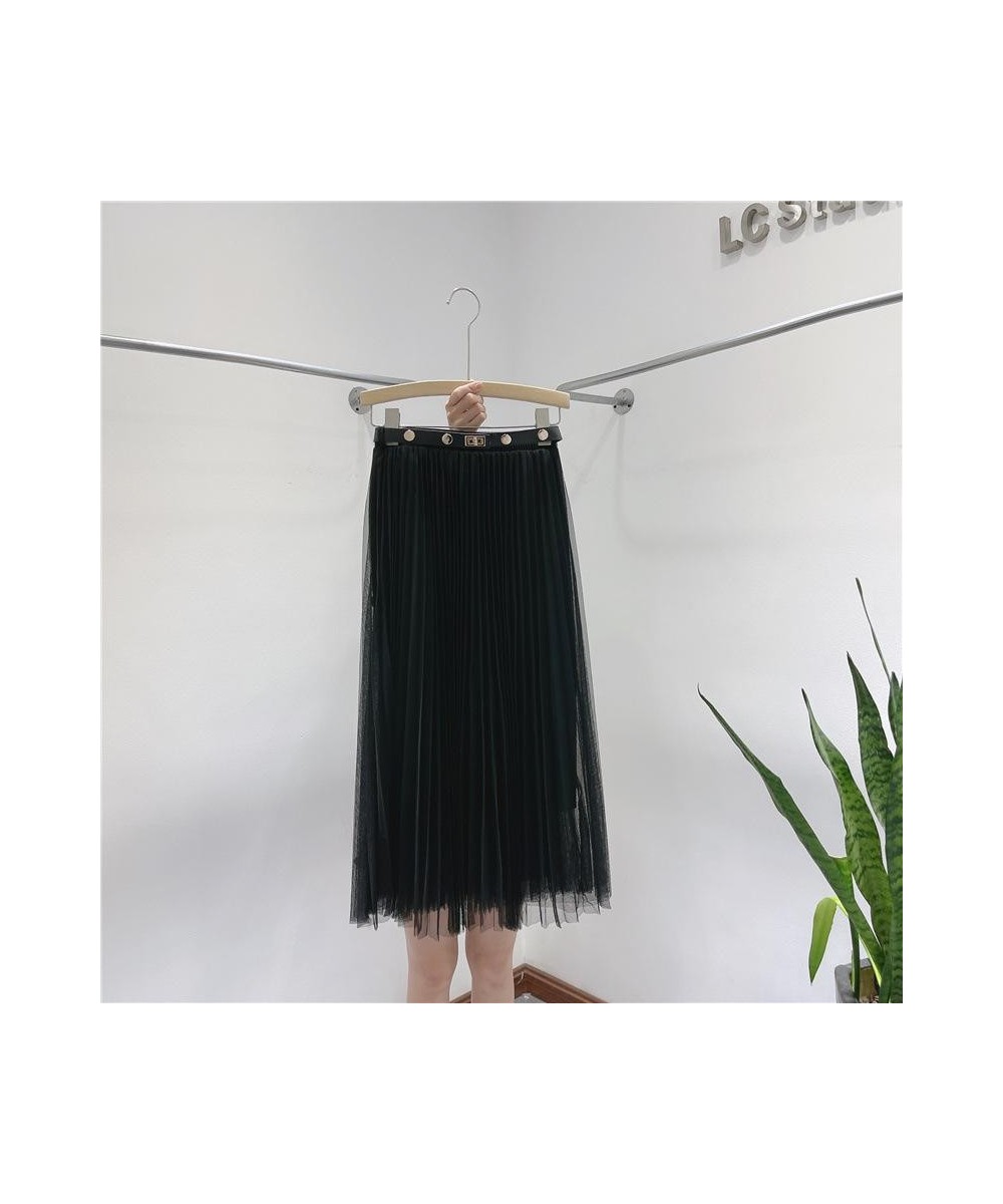 2022 Autumn& Winter New Simple Elastic High Waist Slim Pleated Skirt Korean Casual Loose Women A-line Long Skirt $35.14 - Skirts