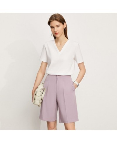 Minimalism Summer New Women's Pants Streetwear Solid High Waist Straight Women's Shorts Causal Women's Trousers 12140569 $56....