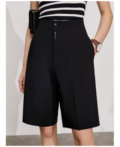 Minimalism Summer New Women's Pants Streetwear Solid High Waist Straight Women's Shorts Causal Women's Trousers 12140569 $56....